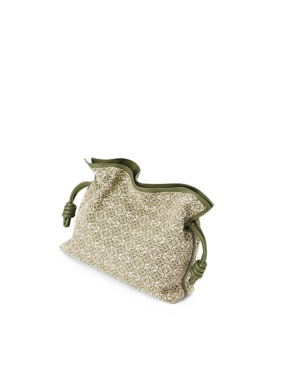 Loewe Flamenco clutch in Anagram jacquard and calfskin Vert Vert | 2038ZCYXW