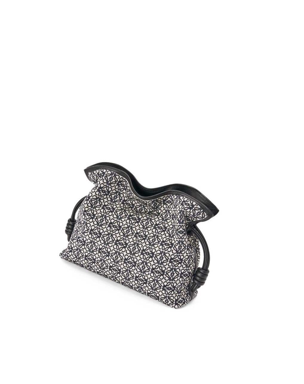 Loewe Flamenco clutch in Anagram jacquard and calfskin Bleu Marine Noir | 9128NEDVS