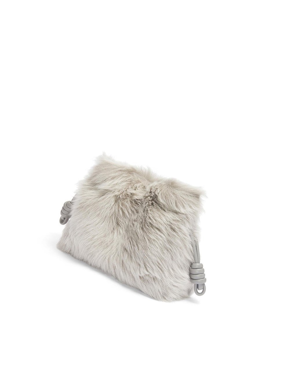 Loewe Flamenco clutch in shearling Grise | 6134UEFYV