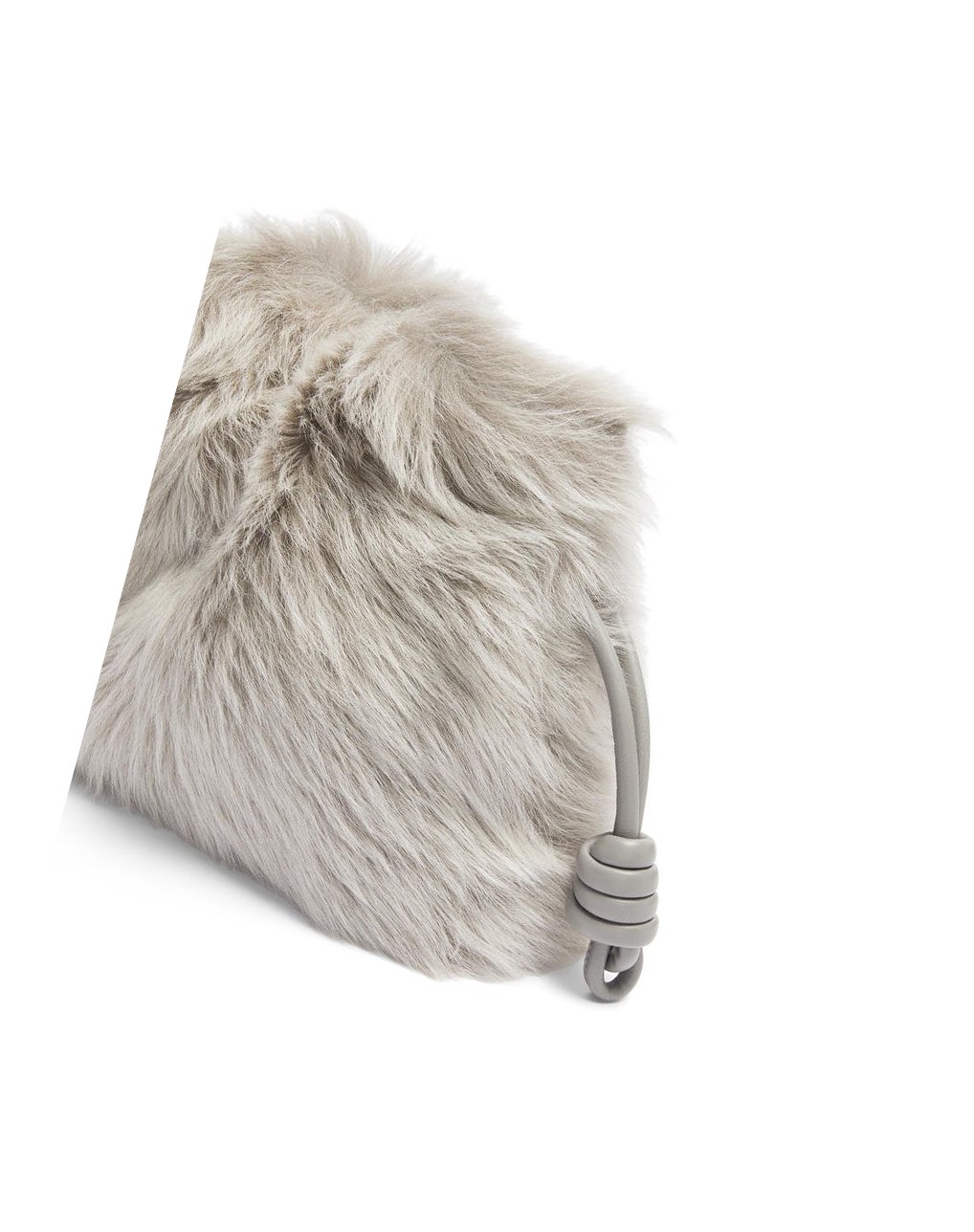 Loewe Flamenco clutch in shearling Grise | 6134UEFYV