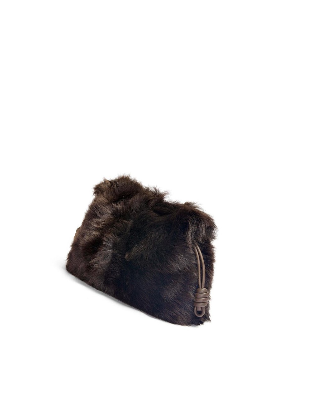 Loewe Flamenco clutch in shearling Marron Foncé | 1924EXAYI