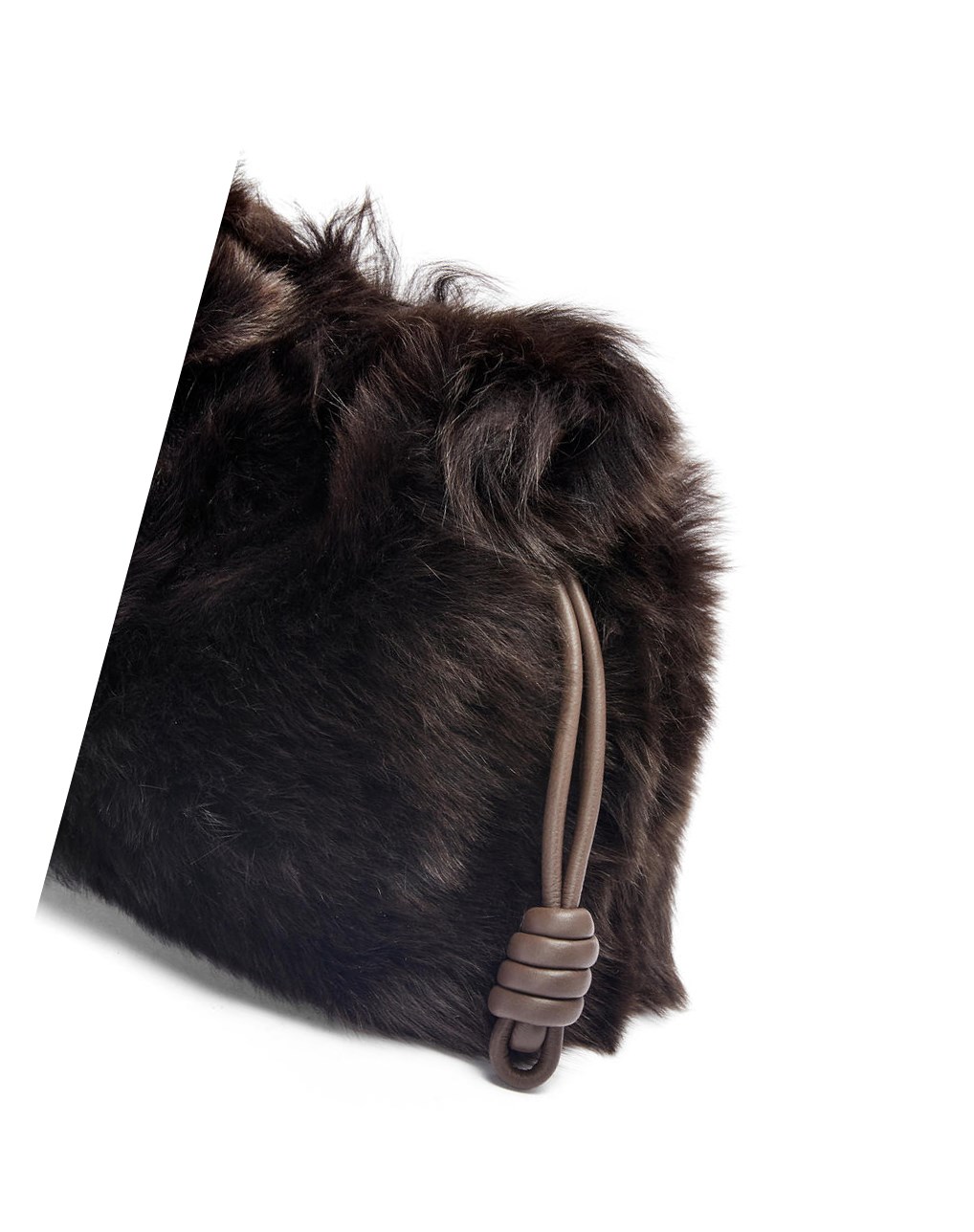 Loewe Flamenco clutch in shearling Marron Foncé | 1924EXAYI