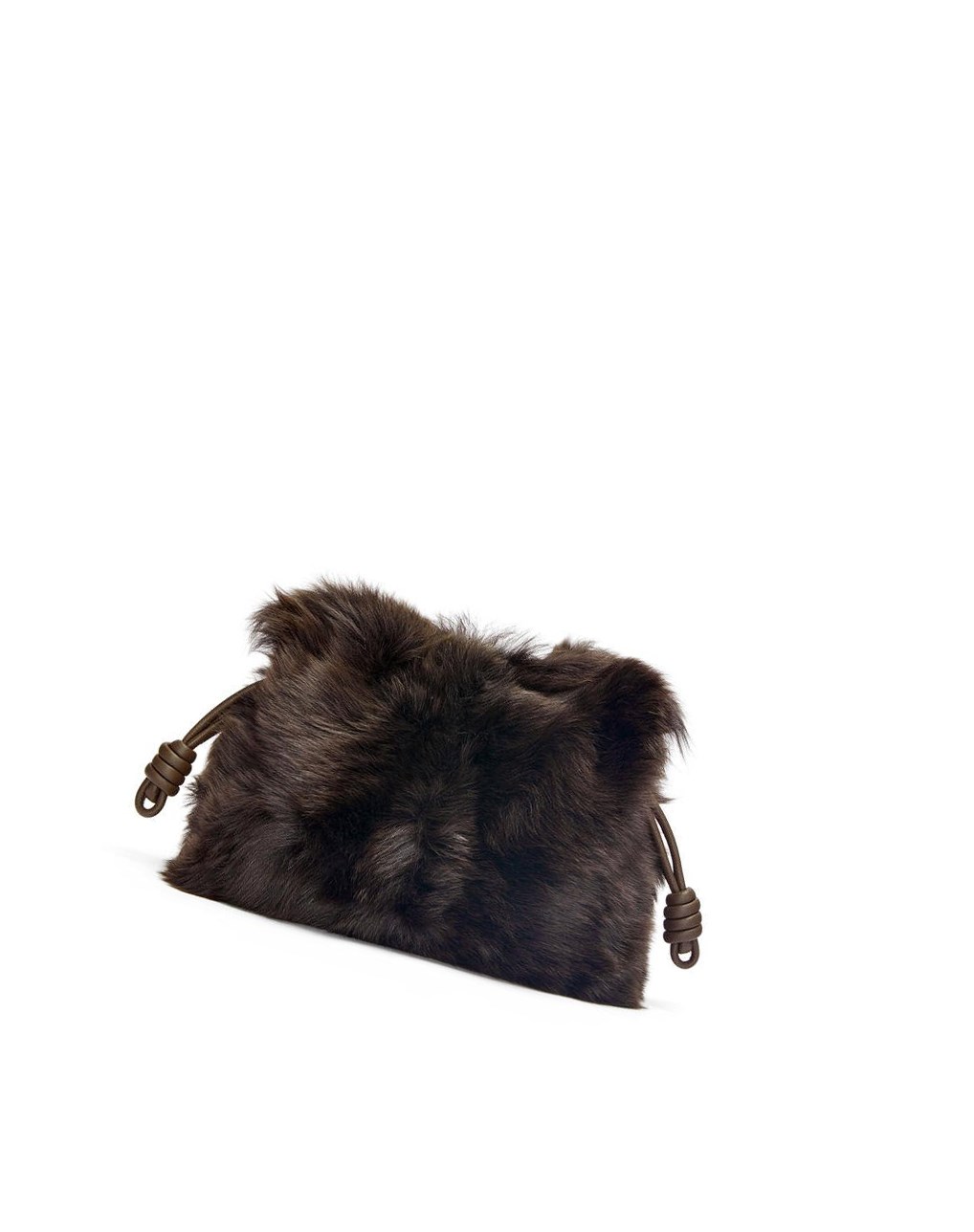 Loewe Flamenco clutch in shearling Marron Foncé | 1924EXAYI