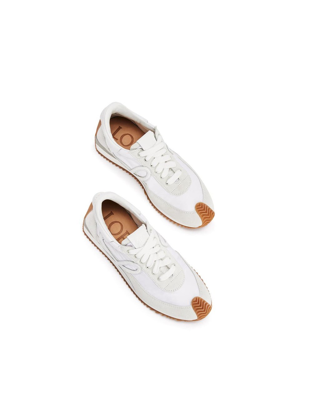 Loewe Flow runner in nylon and suede Blanche | 1576GHAQR