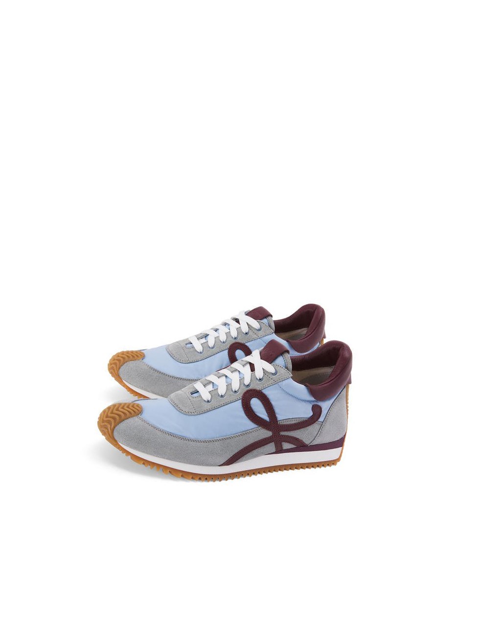 Loewe Flow runner in nylon and suede Bleu Clair Bordeaux | 4308XZYCK