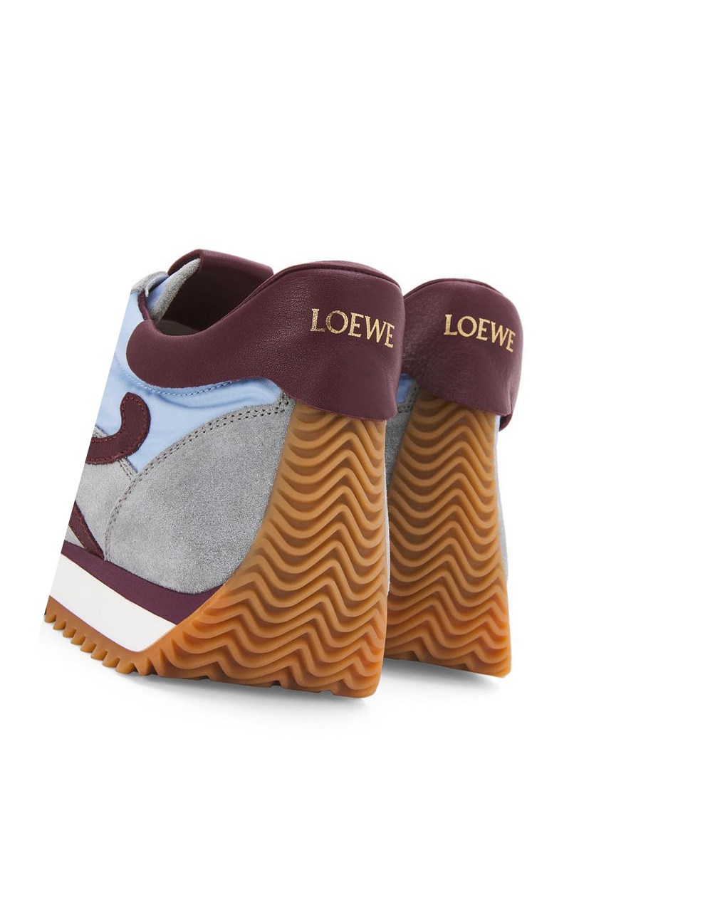 Loewe Flow runner in nylon and suede Bleu Clair Bordeaux | 4308XZYCK