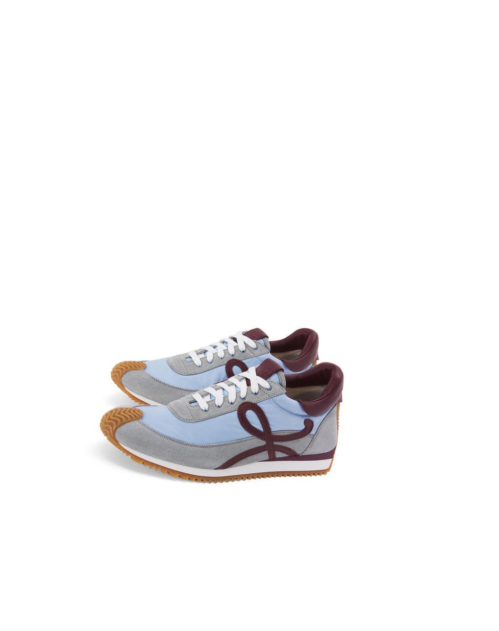 Loewe Flow runner in nylon and suede Bleu Clair Bordeaux | 4308XZYCK