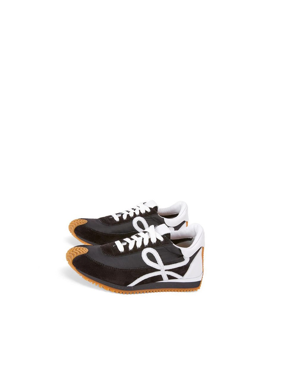 Loewe Flow runner in nylon and suede Noir Blanche | 2847OKEIZ