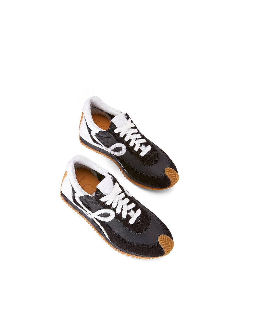 Loewe Flow runner in nylon and suede Noir Blanche | 2847OKEIZ