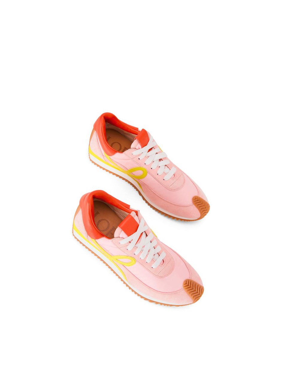 Loewe Flow runner in nylon and suede Rose Jaune | 8517USXJT