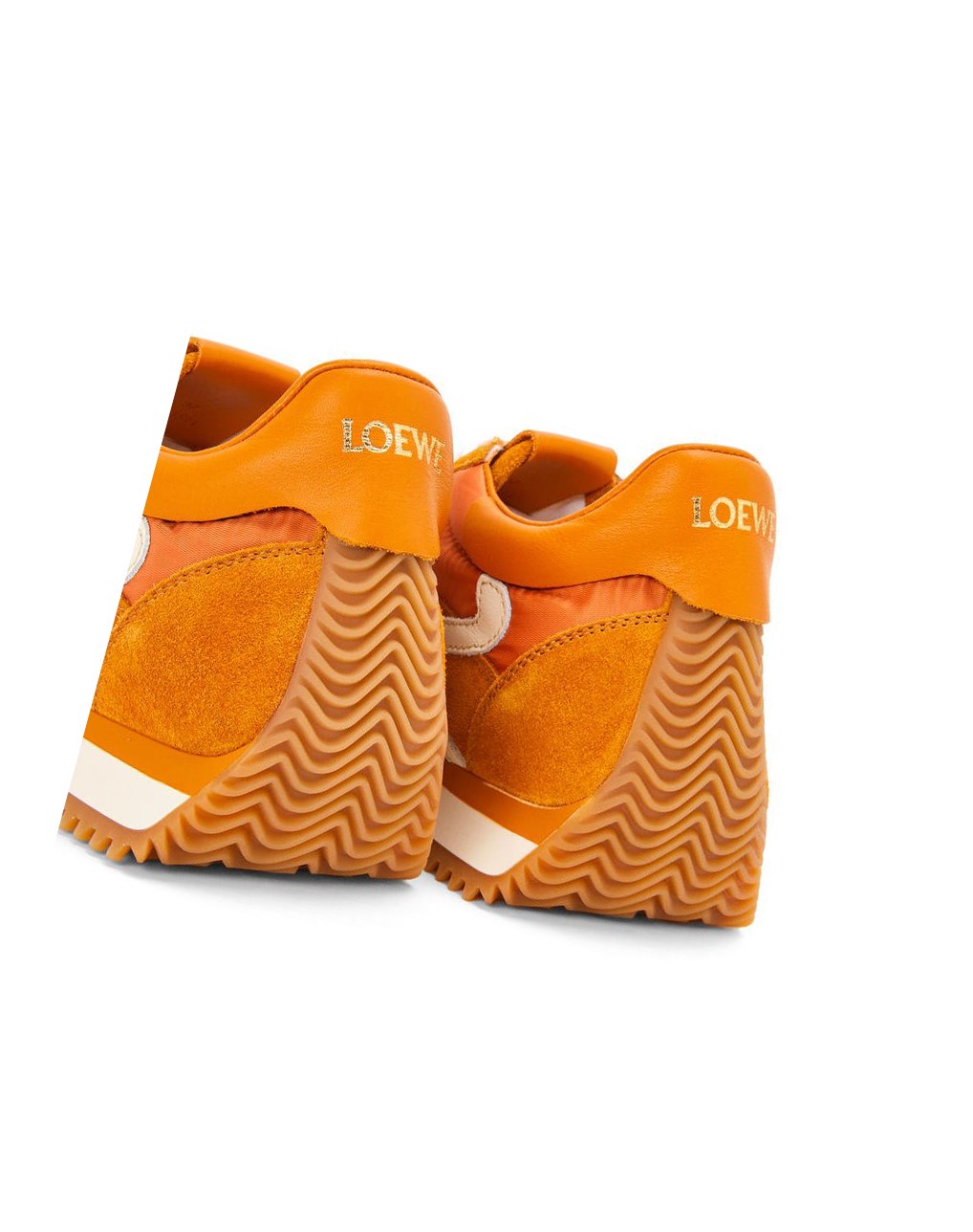 Loewe Flow runner in suede and nylon Cuivre Orange | 3452ZNKFO