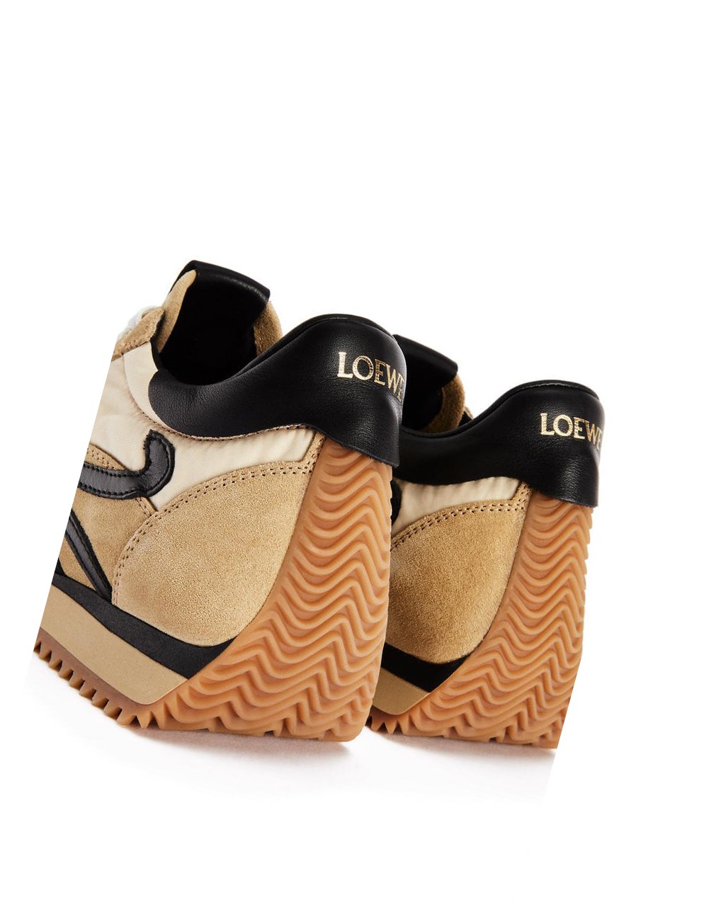 Loewe Flow runner in suede and nylon Doré Noir | 9056SPILG