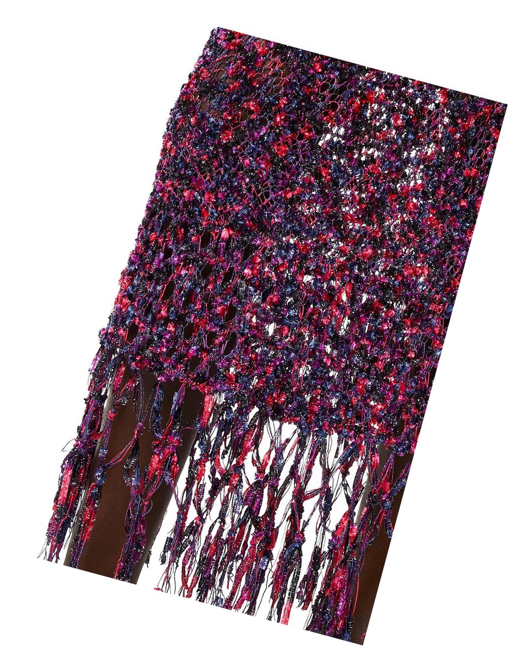 Loewe Fringed midi skirt in polyamide Rose Violette Bleu | 6845CBMWP