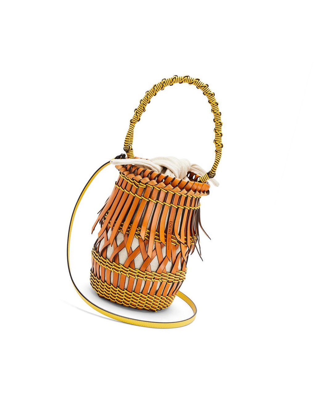 Loewe Fringes Bucket bag in calfskin Jaune | 9652BLXDQ