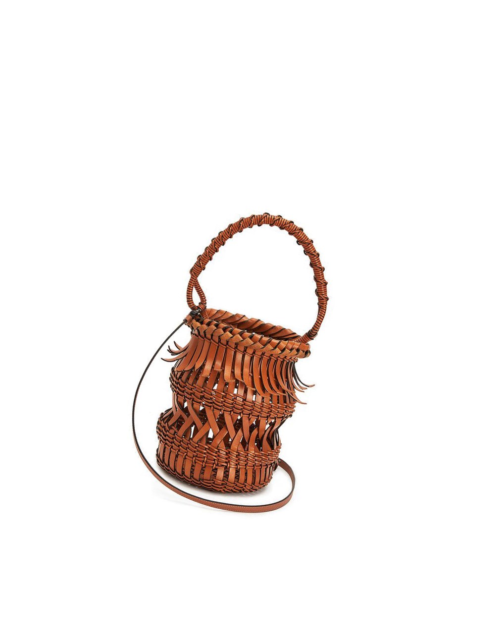 Loewe Fringes Bucket bag in calfskin Tan | 6482TXAGO