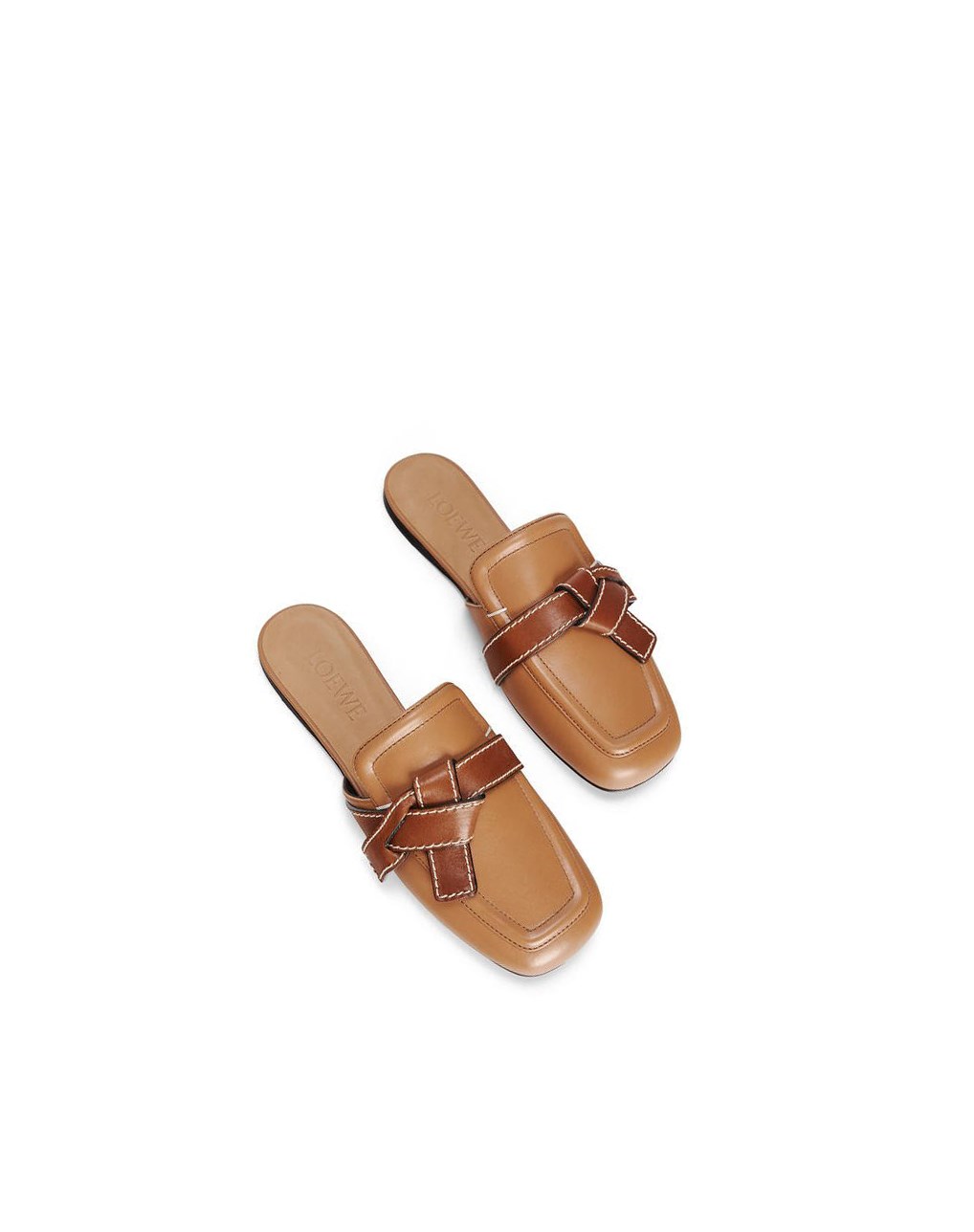 Loewe Gate flat mule in calfskin Desert / Tan | 5874VXMHJ