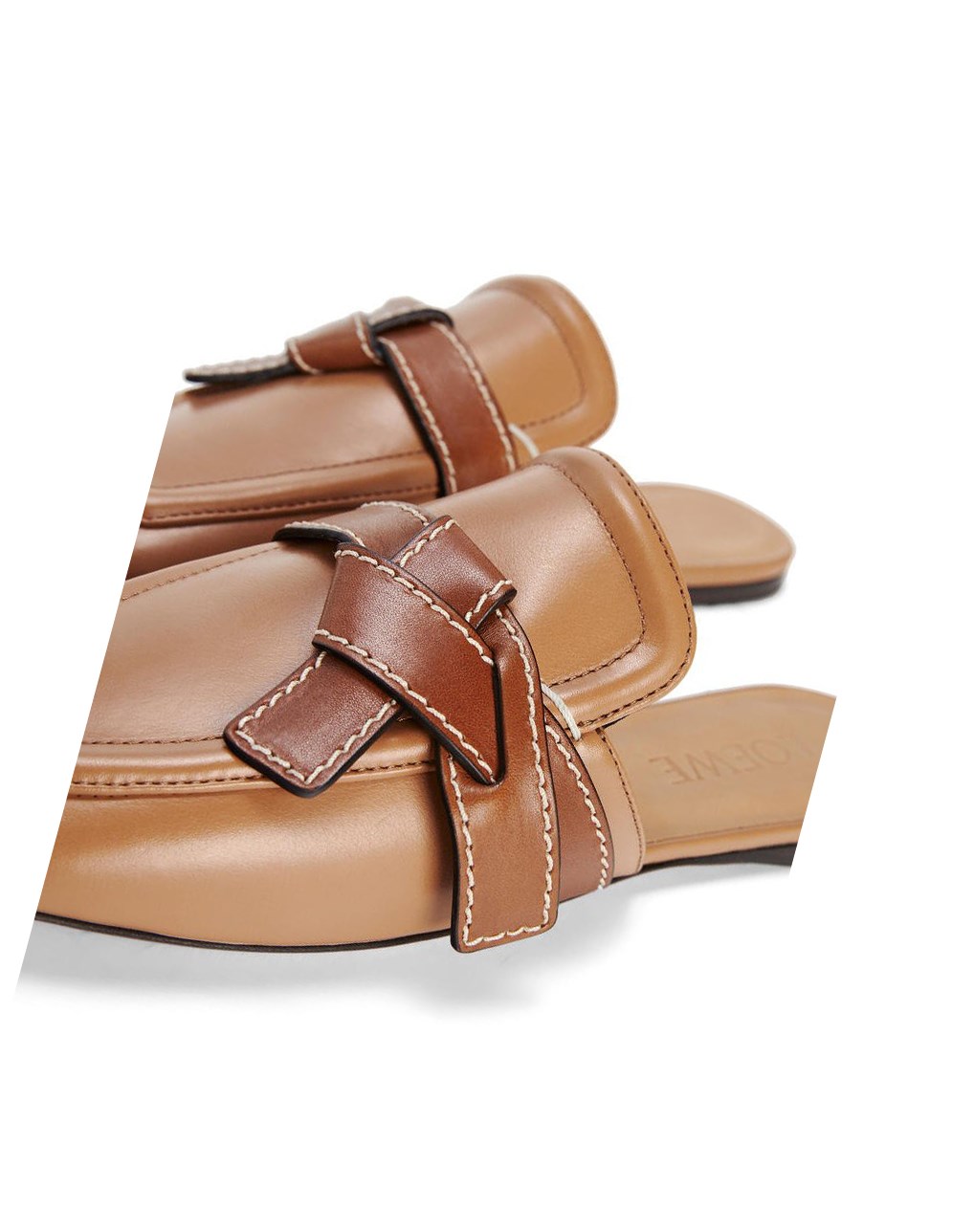 Loewe Gate flat mule in calfskin Desert / Tan | 5874VXMHJ