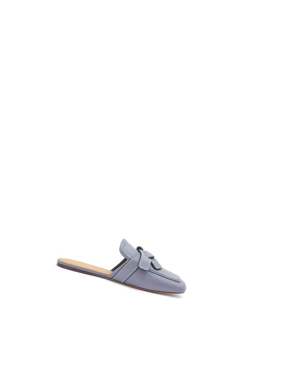 Loewe Gate flat mule in calfskin Grise Bleu | 4190RSAVU