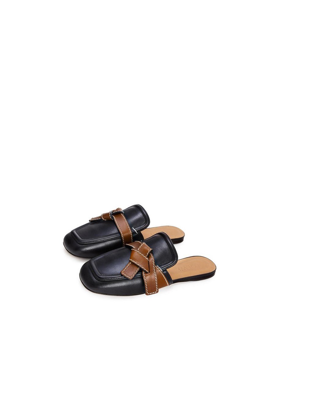 Loewe Gate flat mule in calfskin Noir | 2051GXDVL