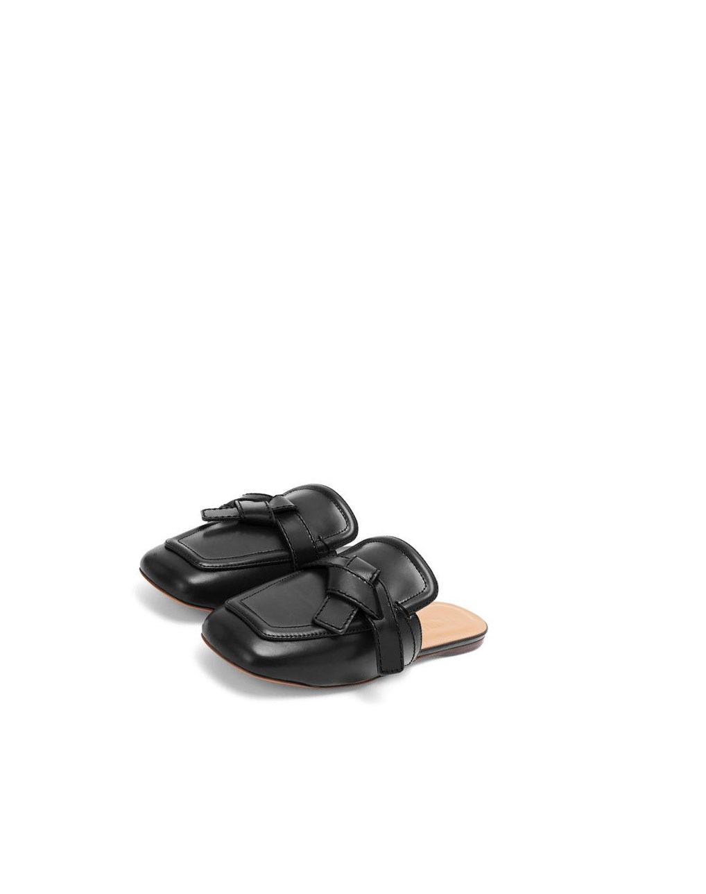 Loewe Gate flat mule in calfskin Noir | 7615ABRYX