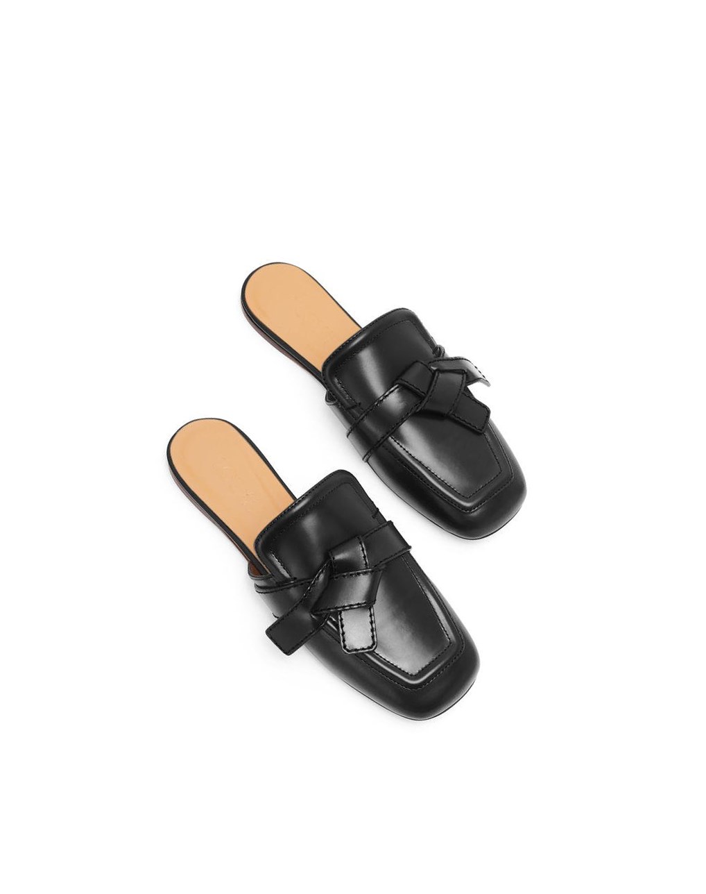 Loewe Gate flat mule in calfskin Noir | 7615ABRYX