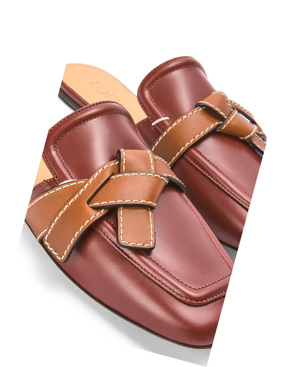 Loewe Gate flat mule in calfskin Rouge | 4268TVHAO