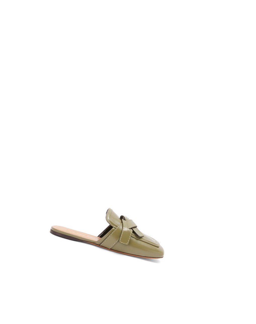 Loewe Gate flat mule in calfskin Vert Olive Vert | 4107HCVBT