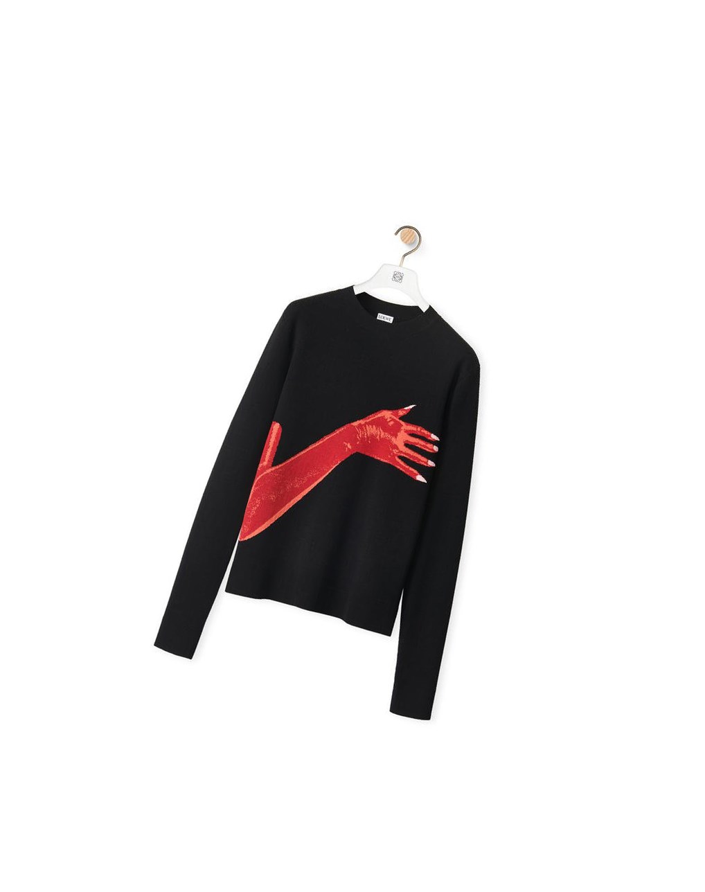 Loewe Glove intarsia sweater in wool Noir | 5941APMQL