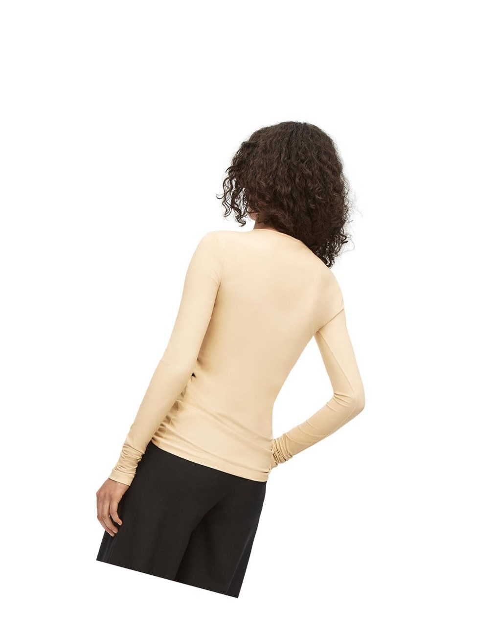 Loewe Glove print top in technical jersey Beige Noir | 2548JSXOF