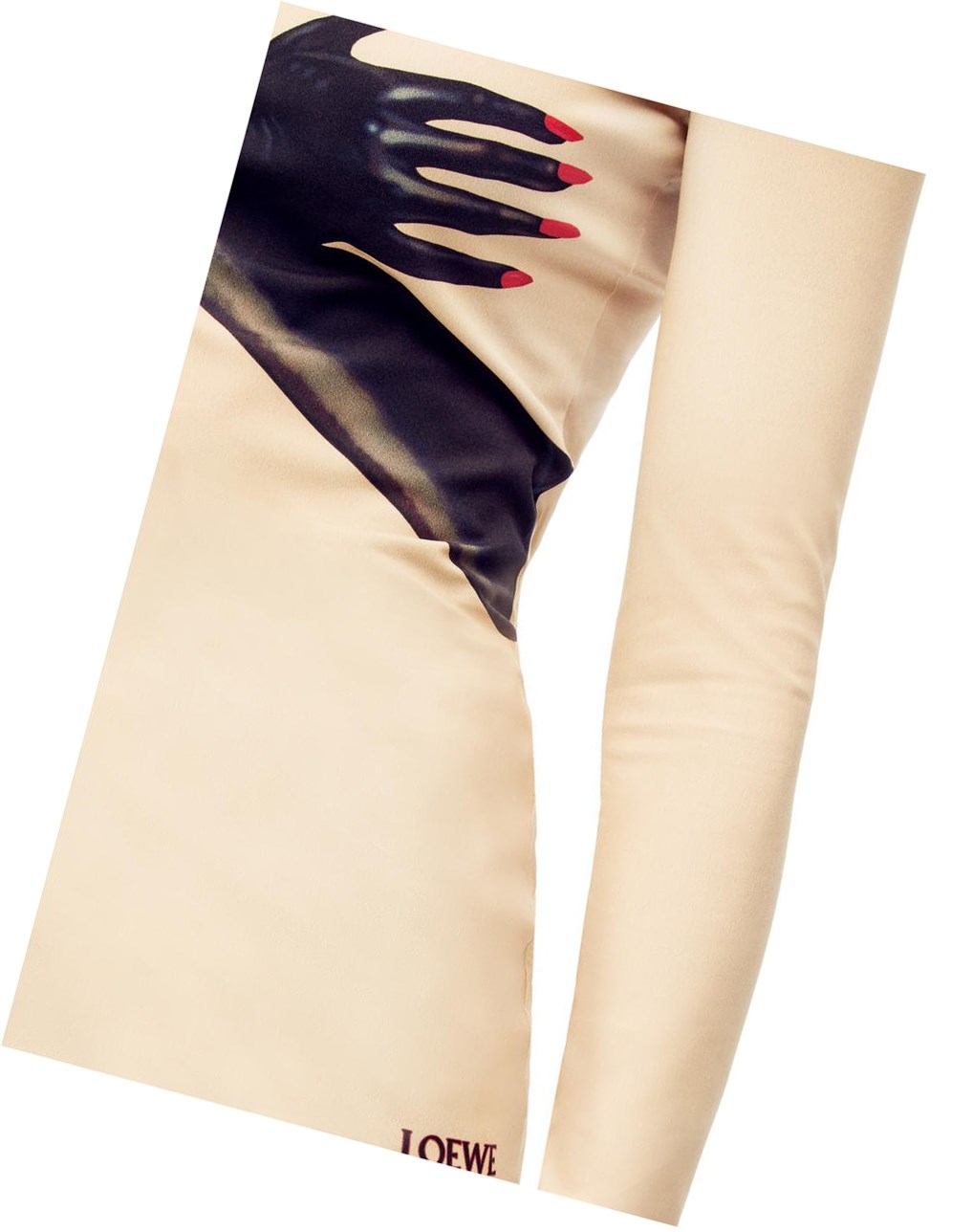 Loewe Glove print top in technical jersey Beige Noir | 2548JSXOF