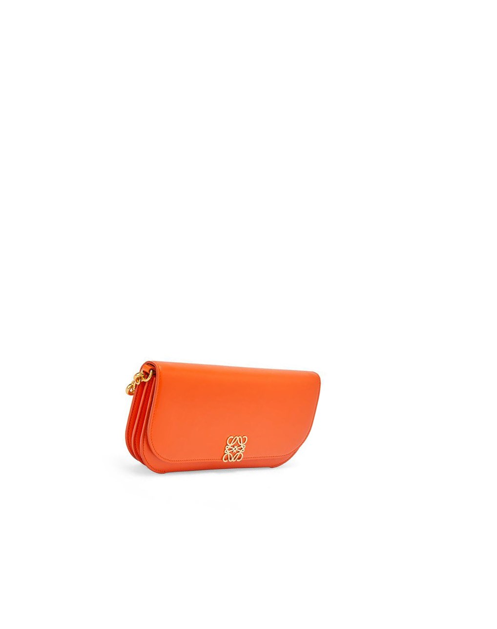 Loewe Goya Long Chain Clutch in silk calfskin Orange | 3120CFEMY