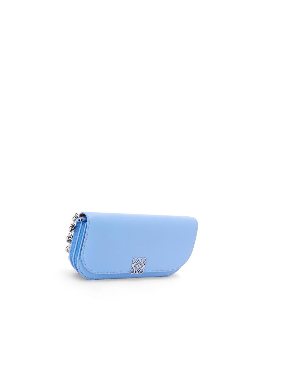 Loewe Goya Long Chain Clutch in silk calfskin Bleu | 5287YLAME