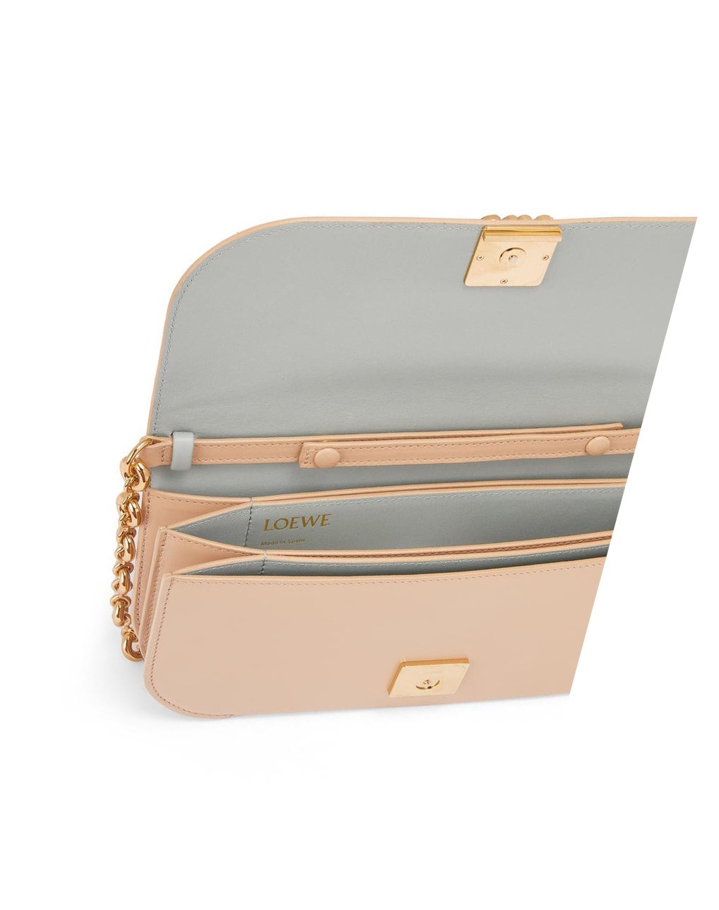 Loewe Goya Long Chain Clutch in silk calfskin Nude | 5624KRJSA