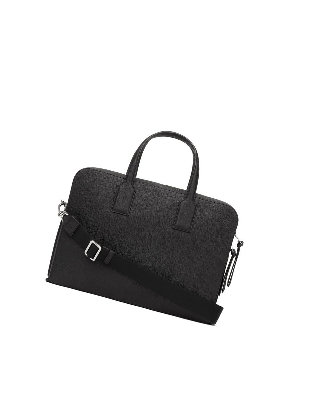 Loewe Goya thin briefcase in soft grained calfskin Noir | 5608NEQRF