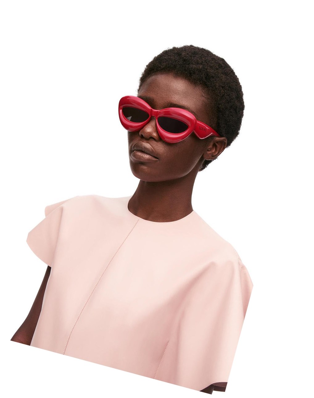 Loewe Inflated cateye sunglasses in acetate Lipstick | 0126HZNGP