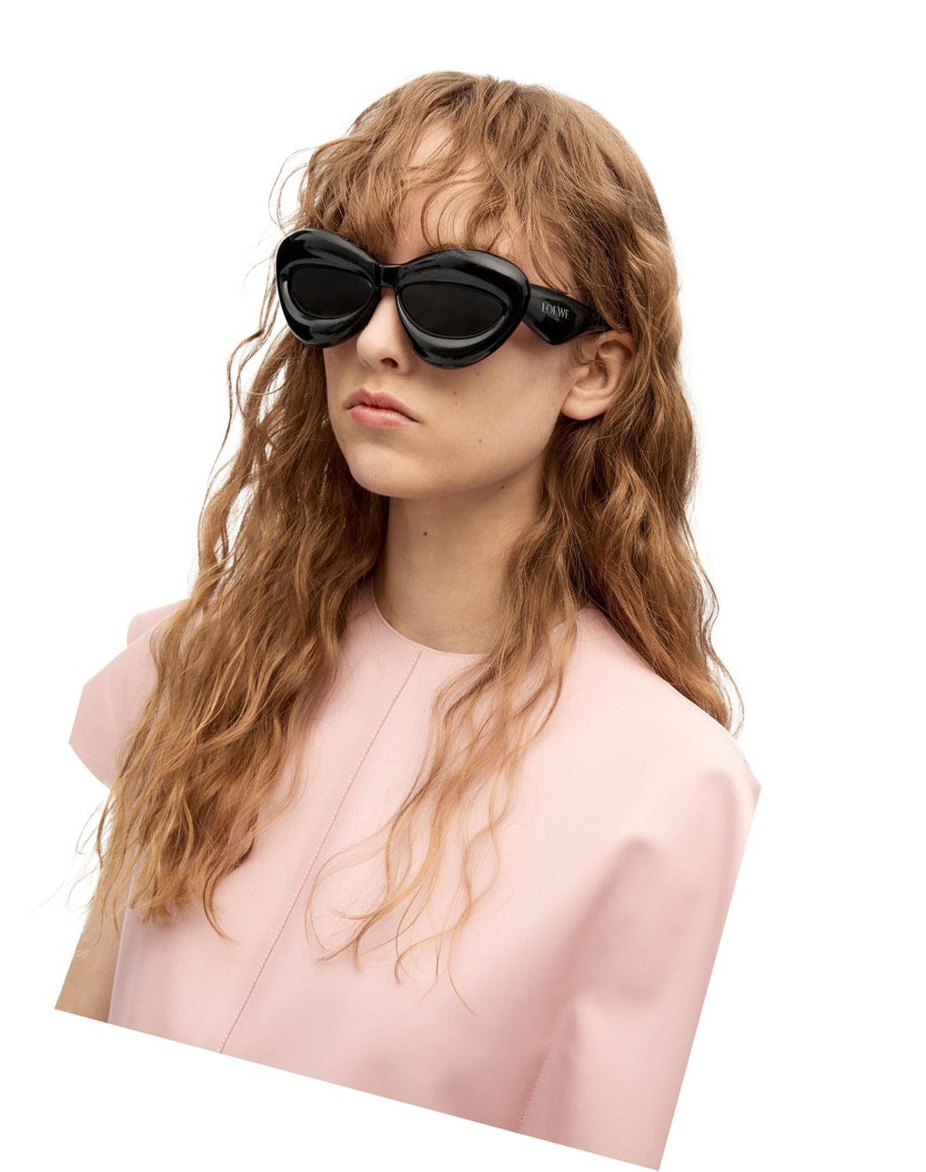 Loewe Inflated cateye sunglasses in acetate Noir | 1625EFXGO