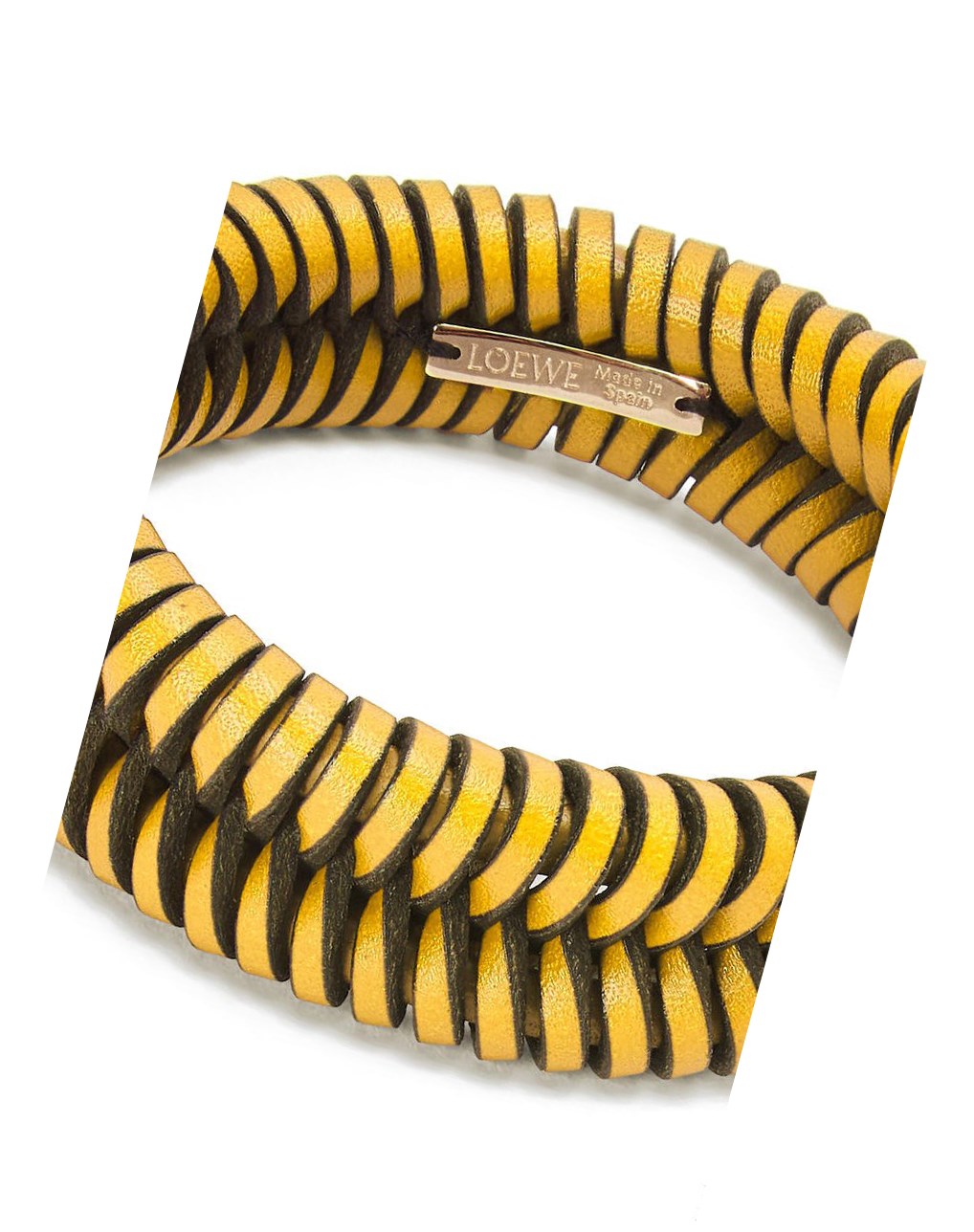 Loewe Interlock bangle in classic calfskin Jaune | 6078EJILH