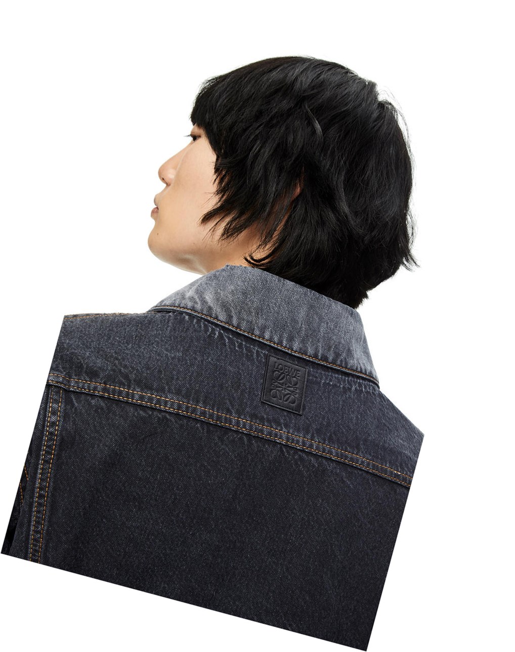 Loewe Jacket in faded denim Noir | 0364KSUWE