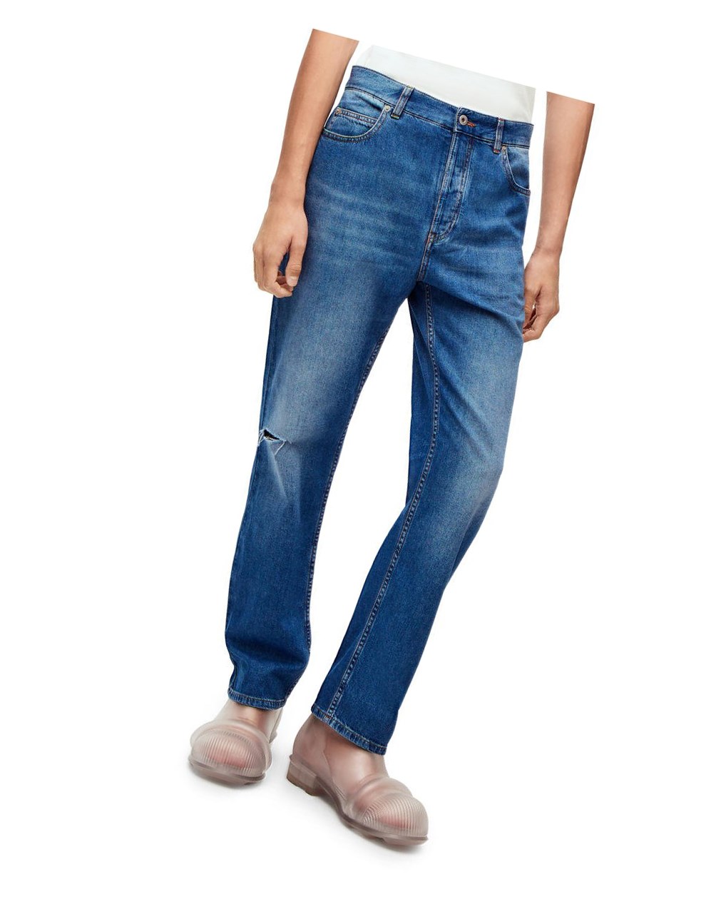 Loewe Jeans in washed denim Indigo Bleu | 0768NOZDW