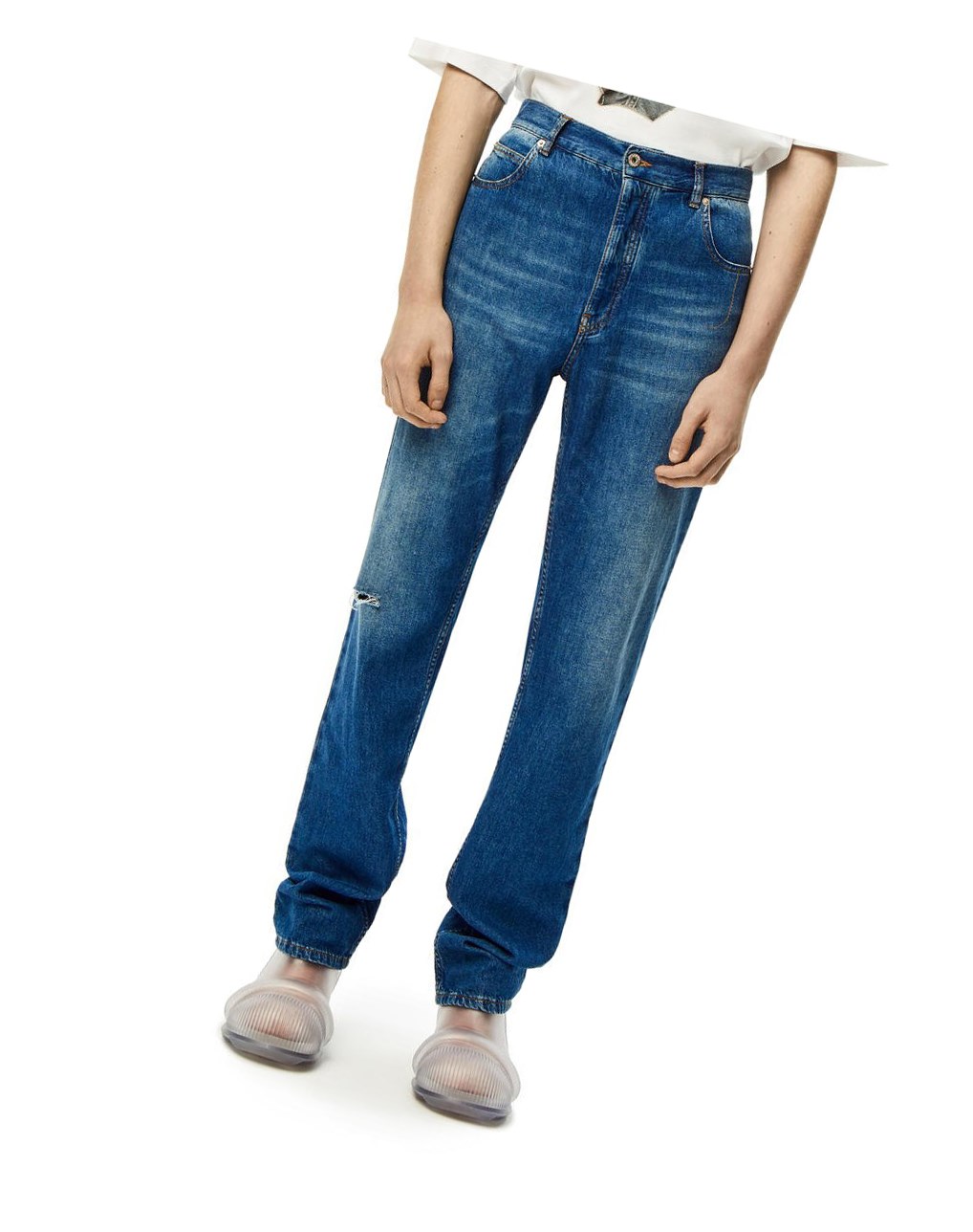 Loewe Jeans in washed denim Indigo Bleu | 2130BJPKA