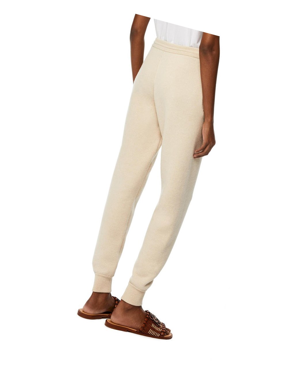 Loewe Knit track trousers in cashmere Ecru | 2973NLEMQ