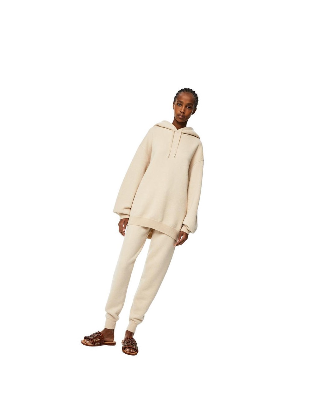 Loewe Knit track trousers in cashmere Ecru | 2973NLEMQ