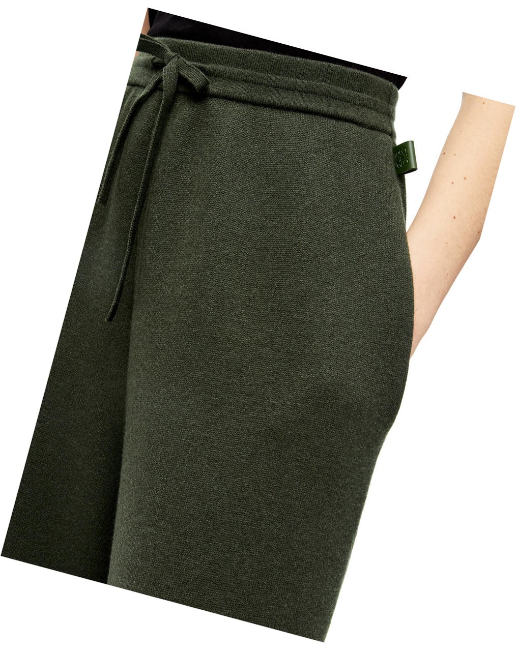 Loewe Knit trousers in cashmere Kaki Vert | 7059FWAEX