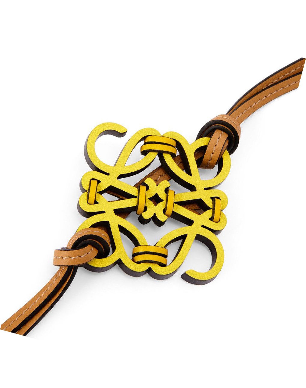 Loewe Knotted Anagram charm in calfskin Jaune | 2369WQMLN