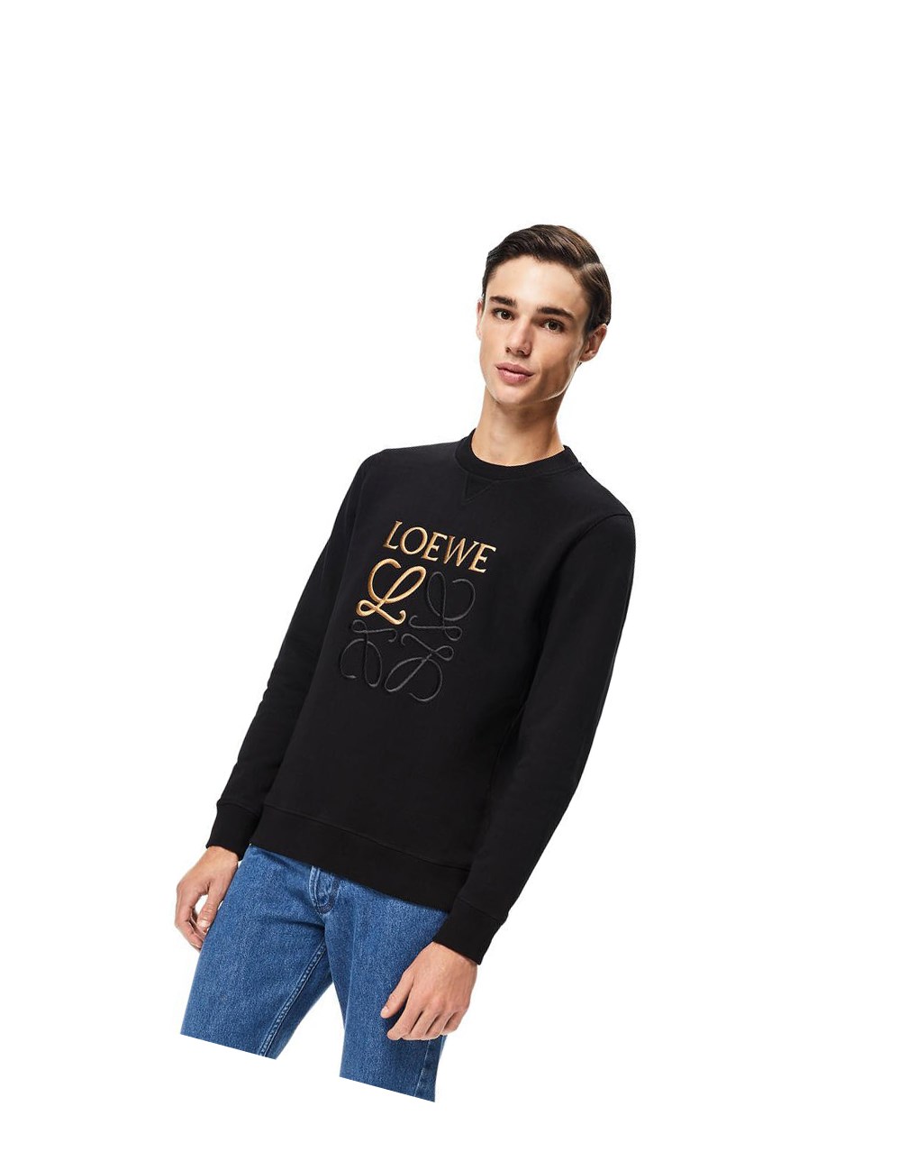 Loewe LOEWE Anagram embroidered sweatshirt in cotton Noir | 1063JDWKB