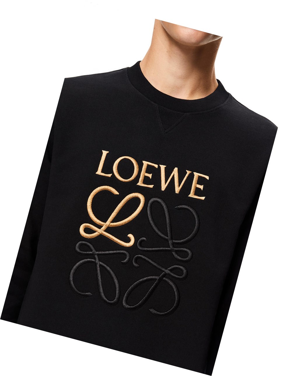 Loewe LOEWE Anagram embroidered sweatshirt in cotton Noir | 1063JDWKB