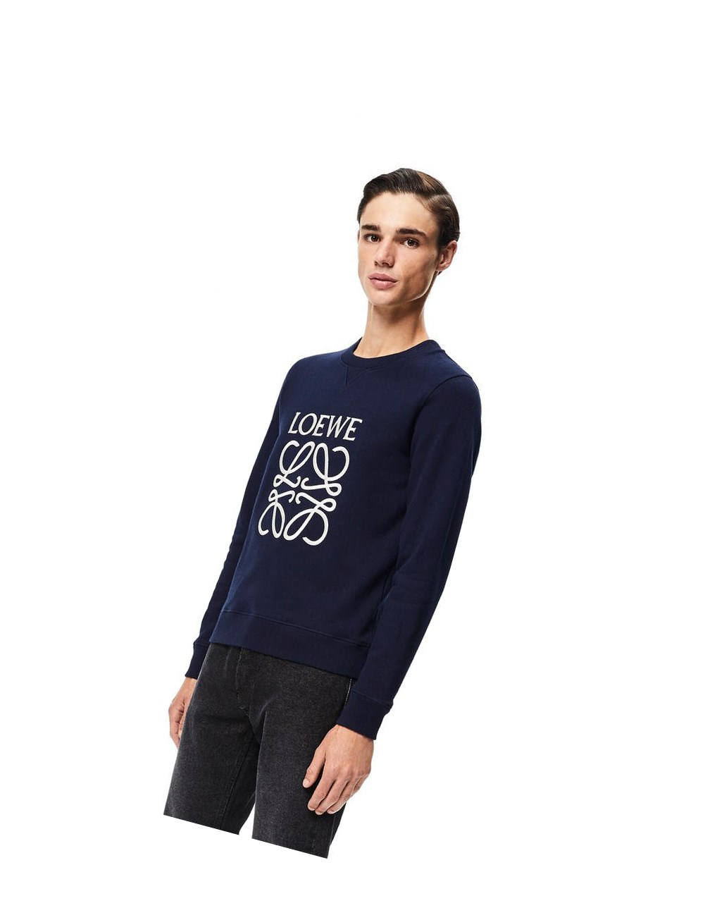 Loewe LOEWE Anagram embroidered sweatshirt in cotton Bleu Marine Bleu | 3625IFBCH