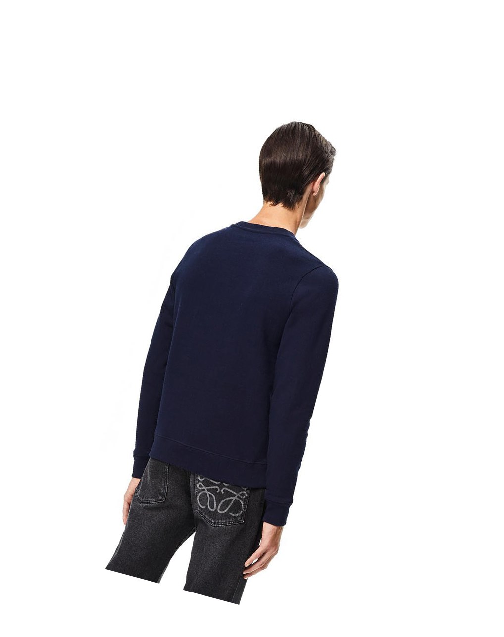 Loewe LOEWE Anagram embroidered sweatshirt in cotton Bleu Marine Bleu | 3625IFBCH