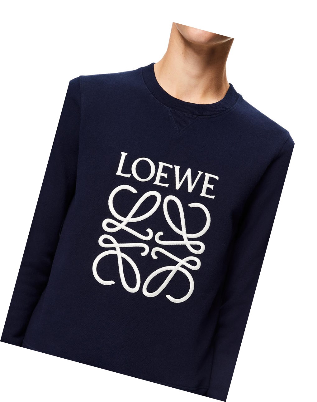 Loewe LOEWE Anagram embroidered sweatshirt in cotton Bleu Marine Bleu | 3625IFBCH