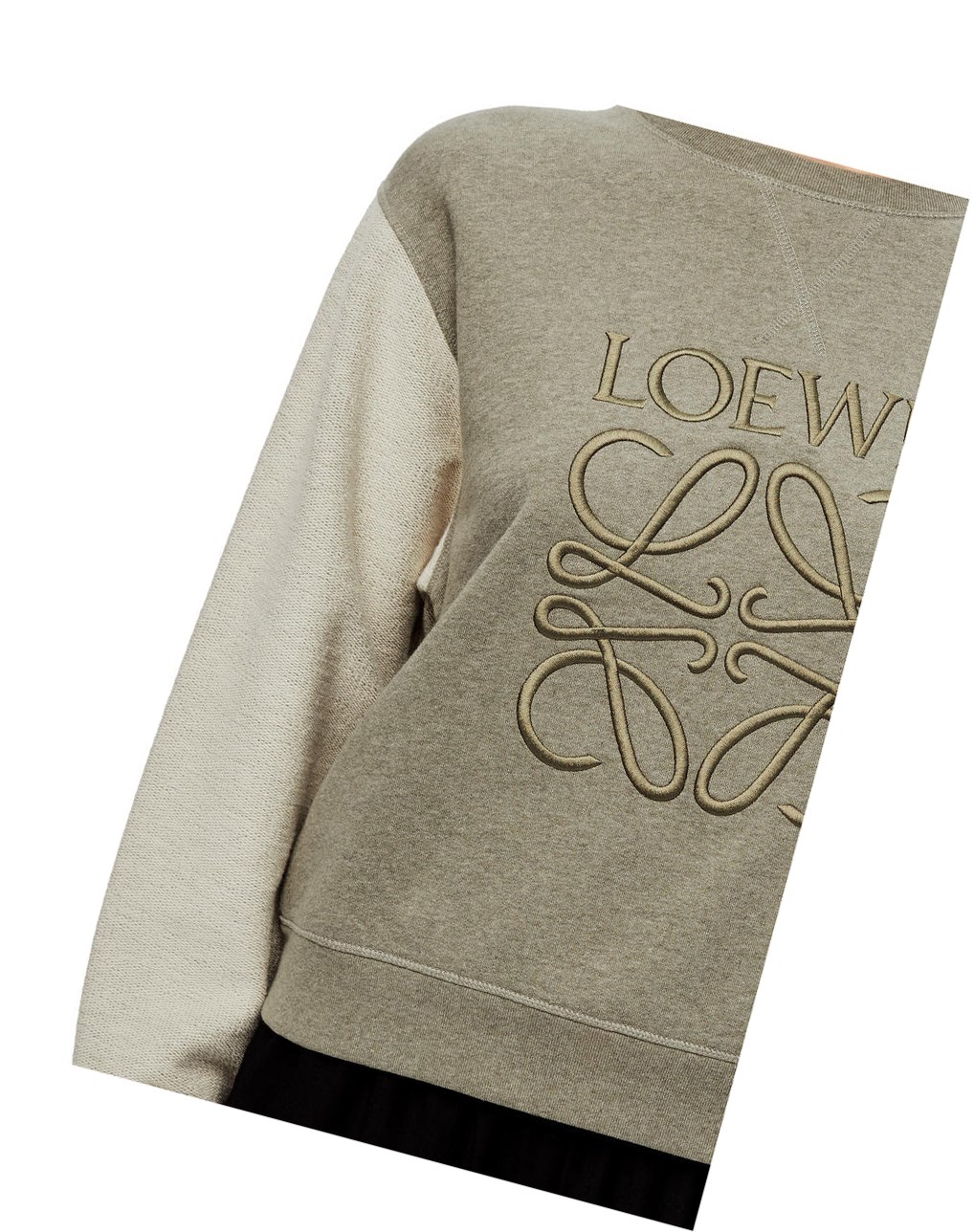 Loewe LOEWE Anagram embroidered sweatshirt in cotton Vert | 7204PBCMJ